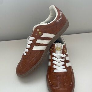 adidas Brown Crocodile Pattern Sneakers